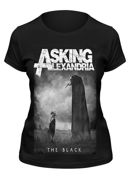 Заказать женскую футболку в Москве. Футболка классическая Asking alexandria the black от Серега Шнайдер - готовые дизайны и нанесение принтов.