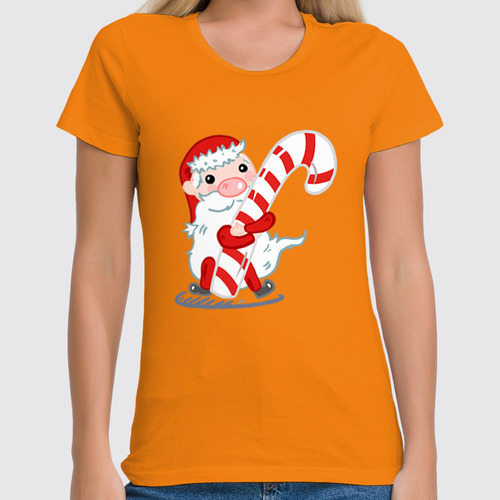 Заказать женскую футболку в Москве. Футболка классическая Дед Мороз от hideo_kojima - готовые дизайны и нанесение принтов.
