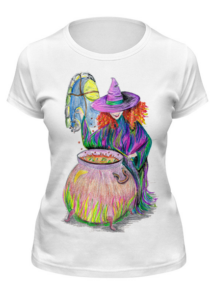 Заказать женскую футболку в Москве. Футболка классическая Ведьмочка от aniramasatosi@gmail.com - готовые дизайны и нанесение принтов.