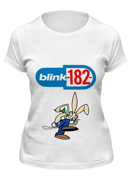 Заказать женскую футболку в Москве. Футболка классическая blink-182 rabbit от lozerkids - готовые дизайны и нанесение принтов.