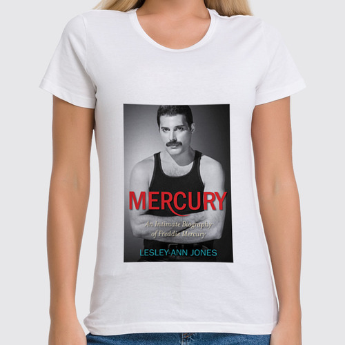 Заказать женскую футболку в Москве. Футболка классическая Freddie Mercury  от cherdantcev - готовые дизайны и нанесение принтов.
