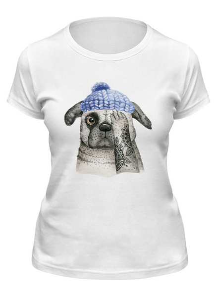 Заказать женскую футболку в Москве. Футболка классическая Собака от THE_NISE  - готовые дизайны и нанесение принтов.