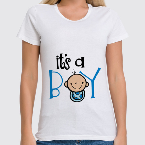 Заказать женскую футболку в Москве. Футболка классическая It's a boy от josephina_ogrizkina - готовые дизайны и нанесение принтов.