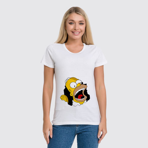 Заказать женскую футболку в Москве. Футболка классическая Homer Simpson от AppleJack_38rus - готовые дизайны и нанесение принтов.