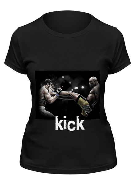 Заказать женскую футболку в Москве. Футболка классическая kick boxing от seregin - готовые дизайны и нанесение принтов.