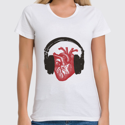 Заказать женскую футболку в Москве. Футболка классическая Love Music от geekbox - готовые дизайны и нанесение принтов.