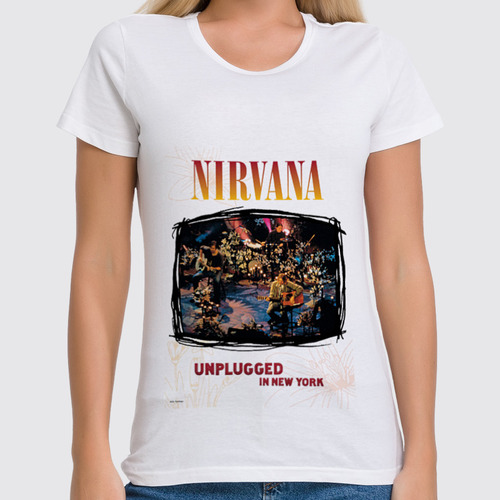 Заказать женскую футболку в Москве. Футболка классическая Nirvana Unplagged album t-shirt от rancid - готовые дизайны и нанесение принтов.