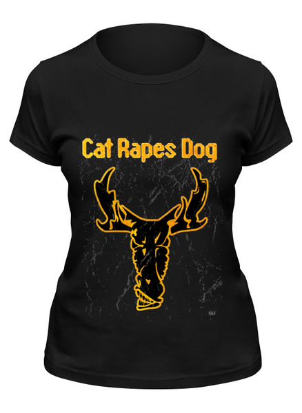 Заказать женскую футболку в Москве. Футболка классическая Cat Rapes Dog от OEX design - готовые дизайны и нанесение принтов.