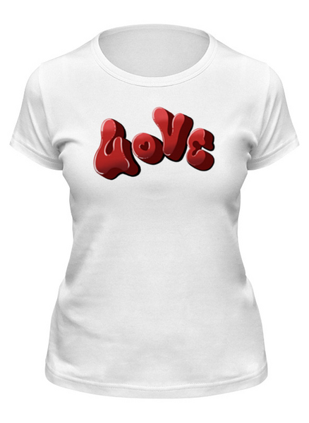 Заказать женскую футболку в Москве. Футболка классическая Это любовь. Love от Елена  - готовые дизайны и нанесение принтов.