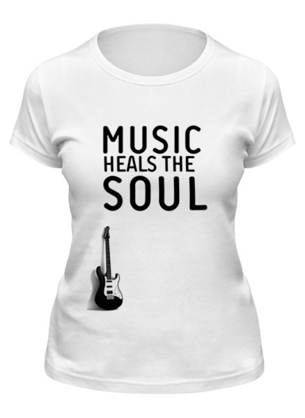 Заказать женскую футболку в Москве. Футболка классическая Music heals the soul от Aleksey Sinyakov - готовые дизайны и нанесение принтов.