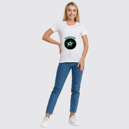 Заказать женскую футболку в Москве. Футболка классическая Dallas Stars от kspsshop - готовые дизайны и нанесение принтов.