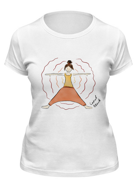Заказать женскую футболку в Москве. Футболка классическая yoga-girl от carol_black - готовые дизайны и нанесение принтов.
