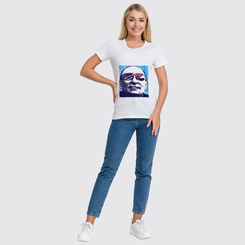 Заказать женскую футболку в Москве. Футболка классическая "Путин" от jasminshakhnazaryan9 - готовые дизайны и нанесение принтов.