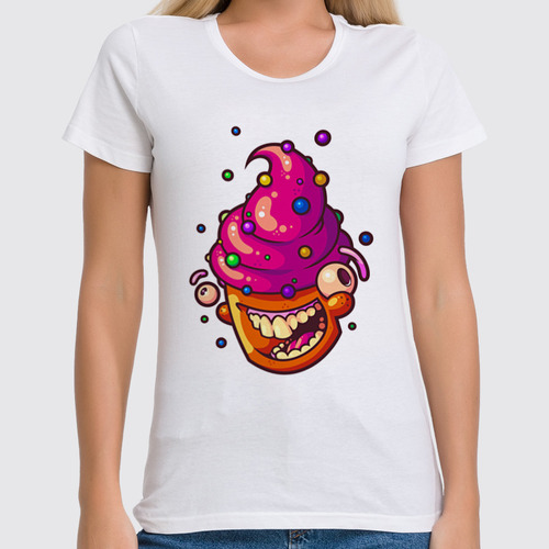Заказать женскую футболку в Москве. Футболка классическая Мороженое  от Yaroslava - готовые дизайны и нанесение принтов.