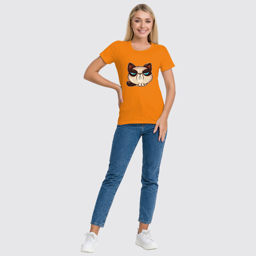 Заказать женскую футболку в Москве. Футболка классическая Кот (Cat) от nadegda - готовые дизайны и нанесение принтов.