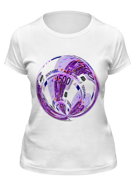 Заказать женскую футболку в Москве. Футболка классическая 500 евро от Stil na yarkosti - готовые дизайны и нанесение принтов.