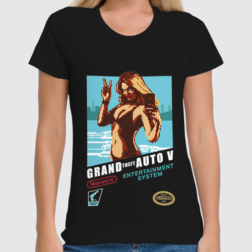 Заказать женскую футболку в Москве. Футболка классическая Grand Theft Auto V от printik - готовые дизайны и нанесение принтов.