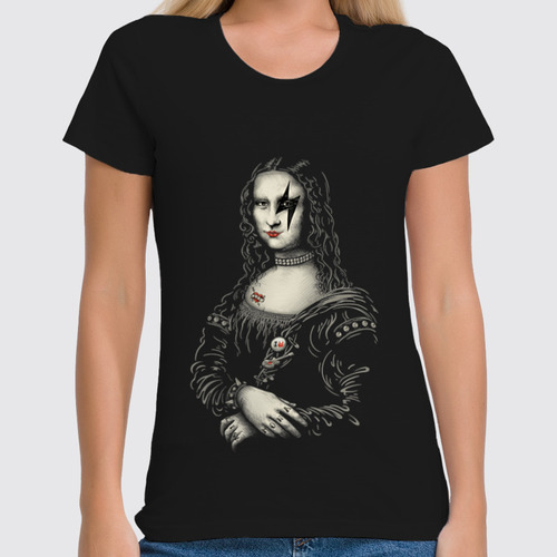 Заказать женскую футболку в Москве. Футболка классическая Мона Лиза от printik - готовые дизайны и нанесение принтов.