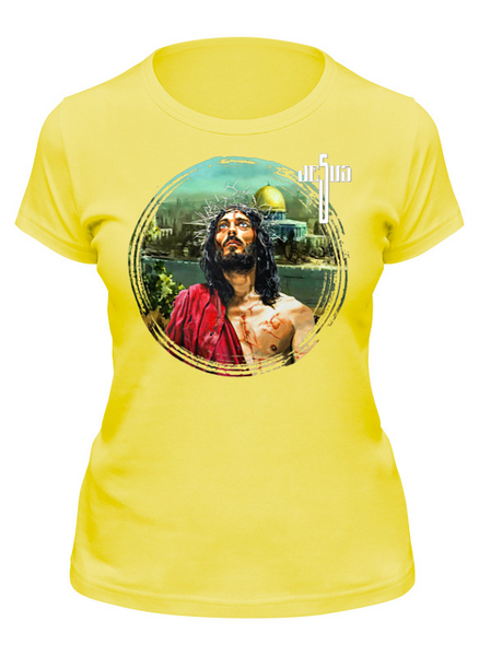 Заказать женскую футболку в Москве. Футболка классическая ✞ JESUS · Jerusalem ✞ от balden - готовые дизайны и нанесение принтов.