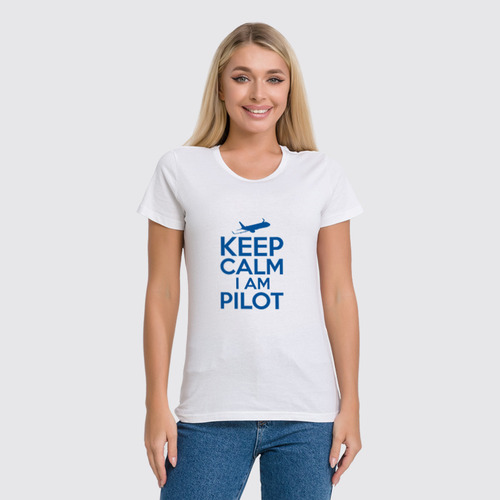 Заказать женскую футболку в Москве. Футболка классическая KEEP CALM I'm a pilot - Airbus 320 от SkyWay Aviation Clothing RUS  - готовые дизайны и нанесение принтов.