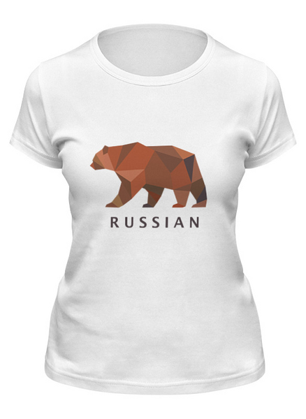 Заказать женскую футболку в Москве. Футболка классическая RUSSIAN от cherdantcev - готовые дизайны и нанесение принтов.