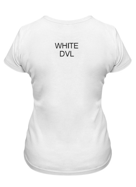Заказать женскую футболку в Москве. Футболка классическая WHITE DVL от sleepy_again - готовые дизайны и нанесение принтов.
