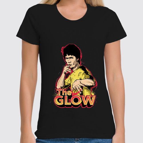 Заказать женскую футболку в Москве. Футболка классическая Брюс Ли (The Glow) от coolmag - готовые дизайны и нанесение принтов.