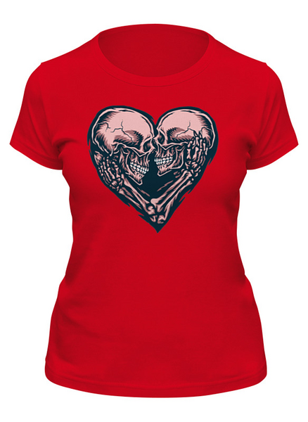 Заказать женскую футболку в Москве. Футболка классическая Skull Love от balden - готовые дизайны и нанесение принтов.