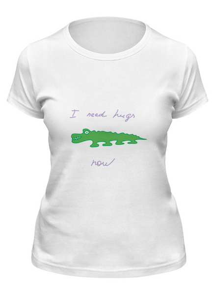 Заказать женскую футболку в Москве. Футболка классическая крокодил от Karina Radomskaya - готовые дизайны и нанесение принтов.