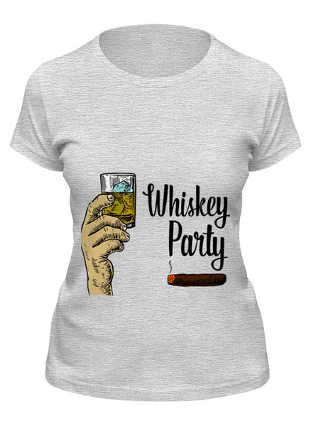 Заказать женскую футболку в Москве. Футболка классическая Whiskey Party от denis01001 - готовые дизайны и нанесение принтов.