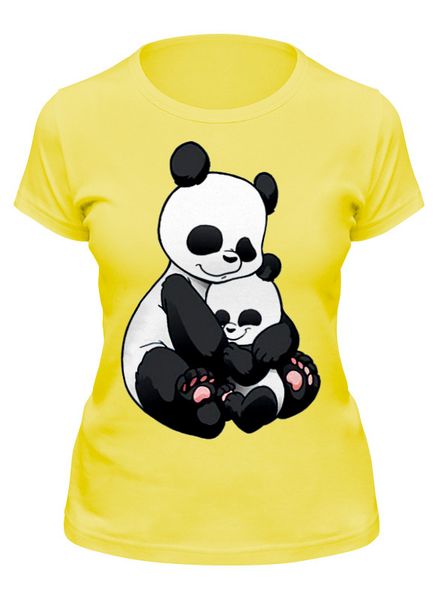 Заказать женскую футболку в Москве. Футболка классическая Панда с малышом  от ПРИНТЫ ПЕЧАТЬ  - готовые дизайны и нанесение принтов.