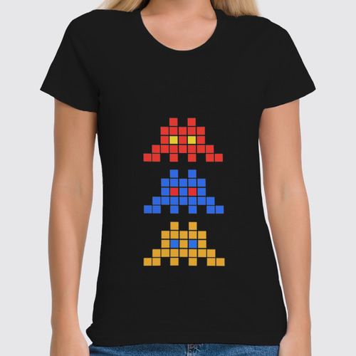 Заказать женскую футболку в Москве. Футболка классическая Space invaders                   от dyzel1 - готовые дизайны и нанесение принтов.