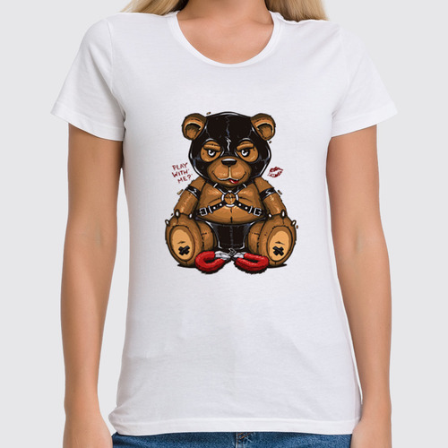 Заказать женскую футболку в Москве. Футболка классическая ߷Happy Bear߷ от balden - готовые дизайны и нанесение принтов.