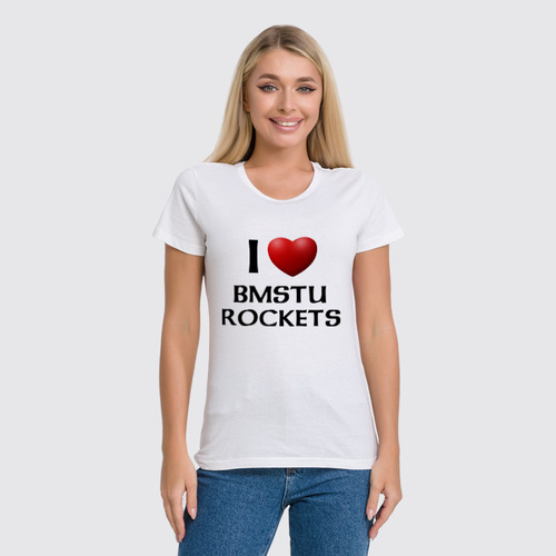 Заказать женскую футболку в Москве. Футболка классическая BMSTU Rockets original fun edition   от Спортклуб КФ МГТУ - готовые дизайны и нанесение принтов.