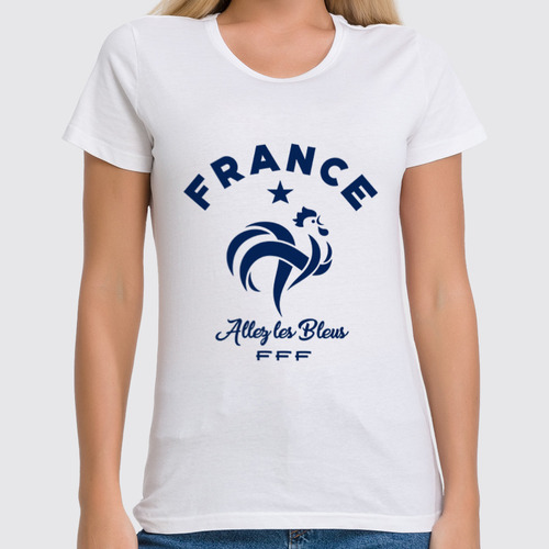 Заказать женскую футболку в Москве. Футболка классическая Сборная Франции от geekbox - готовые дизайны и нанесение принтов.