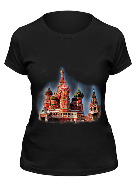 Заказать женскую футболку в Москве. Футболка классическая Москва от Fil6 - готовые дизайны и нанесение принтов.