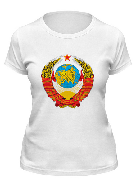 Заказать женскую футболку в Москве. Футболка классическая СССР. от queen  - готовые дизайны и нанесение принтов.