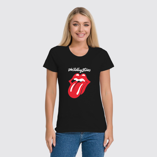 Заказать женскую футболку в Москве. Футболка классическая The Rolling Stones от BeliySlon - готовые дизайны и нанесение принтов.