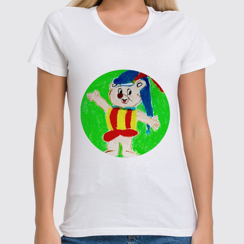 Заказать женскую футболку в Москве. Футболка классическая Мишка от mrs-snit@yandex.ru - готовые дизайны и нанесение принтов.