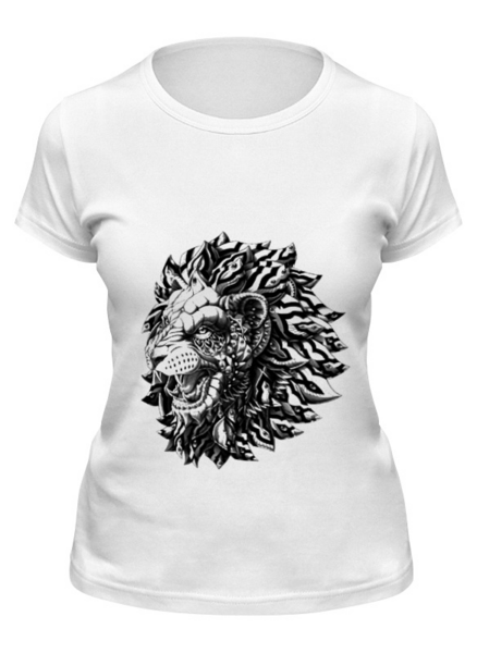 Заказать женскую футболку в Москве. Футболка классическая Лев царь от YellowCloverShop - готовые дизайны и нанесение принтов.