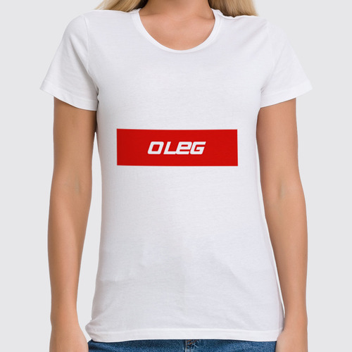 Заказать женскую футболку в Москве. Футболка классическая  Имя Oleg от THE_NISE  - готовые дизайны и нанесение принтов.
