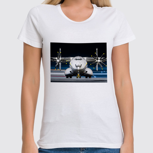 Заказать женскую футболку в Москве. Футболка классическая Самолет от Елена  - готовые дизайны и нанесение принтов.