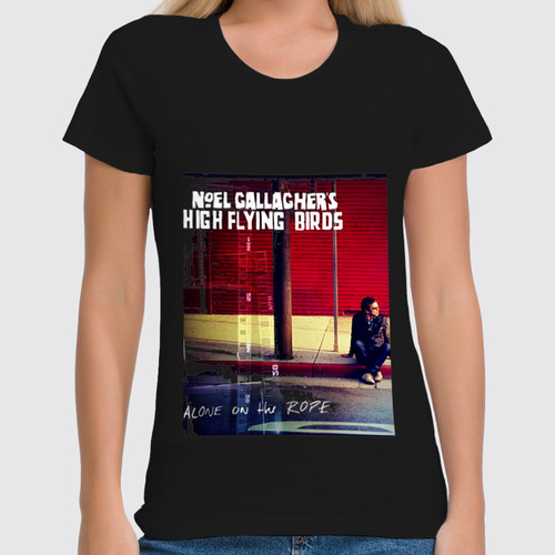 Заказать женскую футболку в Москве. Футболка классическая Noel Gallagher's High Flying Birds от Денис - готовые дизайны и нанесение принтов.