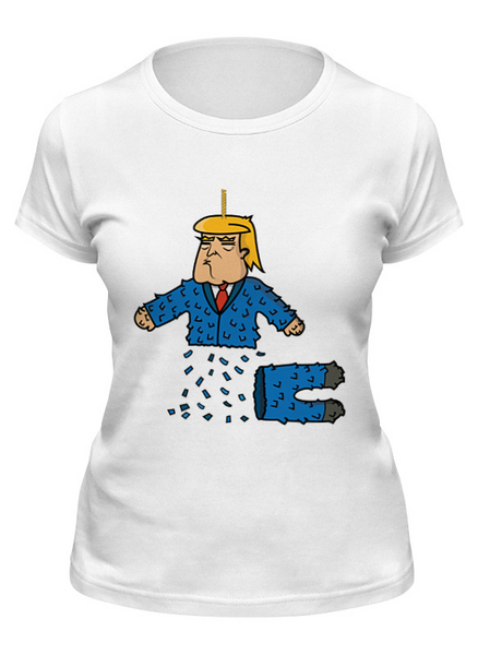 Заказать женскую футболку в Москве. Футболка классическая Трамп от trugift - готовые дизайны и нанесение принтов.