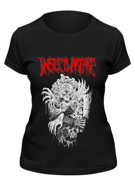 Заказать женскую футболку в Москве. Футболка классическая Insect Warfare Band от Leichenwagen - готовые дизайны и нанесение принтов.