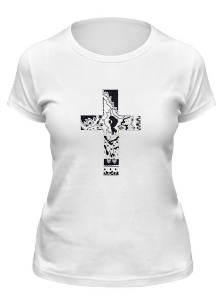 Заказать женскую футболку в Москве. Футболка классическая Крест от oxygenelly - готовые дизайны и нанесение принтов.