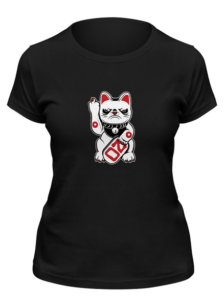 Заказать женскую футболку в Москве. Футболка классическая Bad Cat от Leichenwagen - готовые дизайны и нанесение принтов.