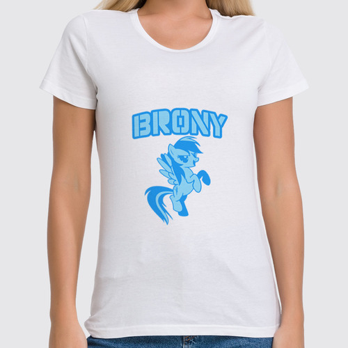 Заказать женскую футболку в Москве. Футболка классическая BRONY Rainbow Dash от brony.s - готовые дизайны и нанесение принтов.