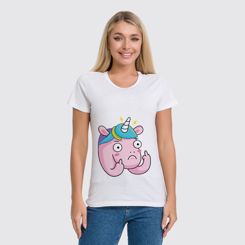 Заказать женскую футболку в Москве. Футболка классическая Unicorn / Единорог от crash - готовые дизайны и нанесение принтов.