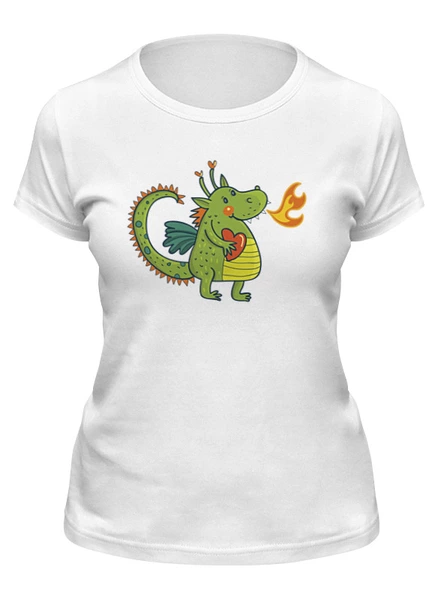 Заказать женскую футболку в Москве. Футболка классическая Влюбленный дракон от Nos  - готовые дизайны и нанесение принтов.